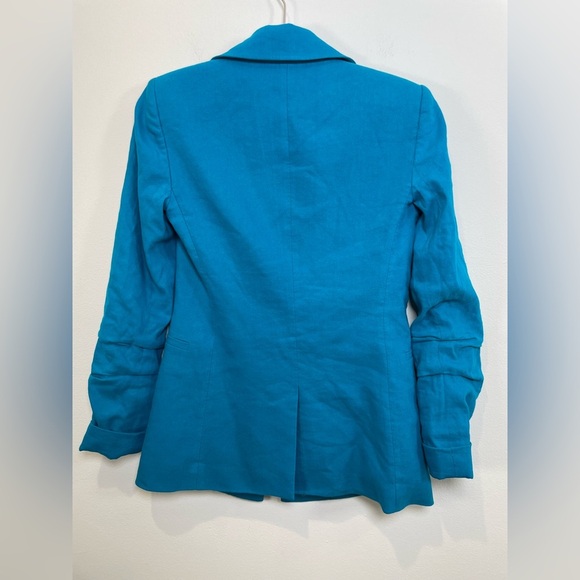 Alice + Olivia Notch Collar Blue Tailored Blazer Jacket size 0 / XS - Picture 6 of 12